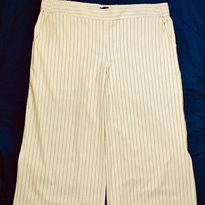 Apt 9 Pull On Wide Leg Crop Striped PANTS Woman Size S XL Stretch Polyester